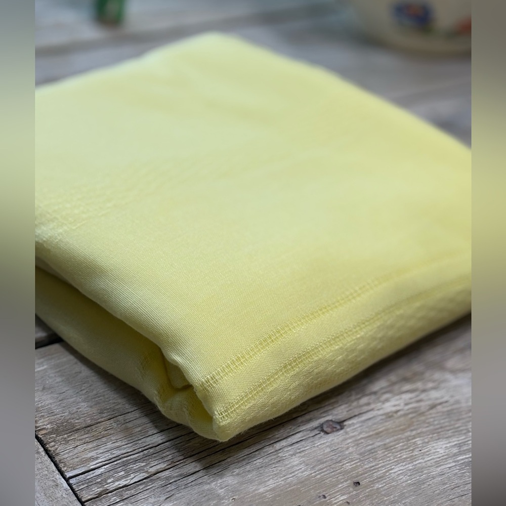 Vintage Yellow Rectangle Tablecloth. Vertical Stripe Detail. 60x77 | Summer